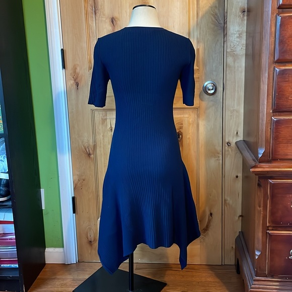 OPENING CEREMONY Eclipse Delta Marine Rib Knit Handkerchief Hem Dress $375 EUC S - Picture 3 of 12